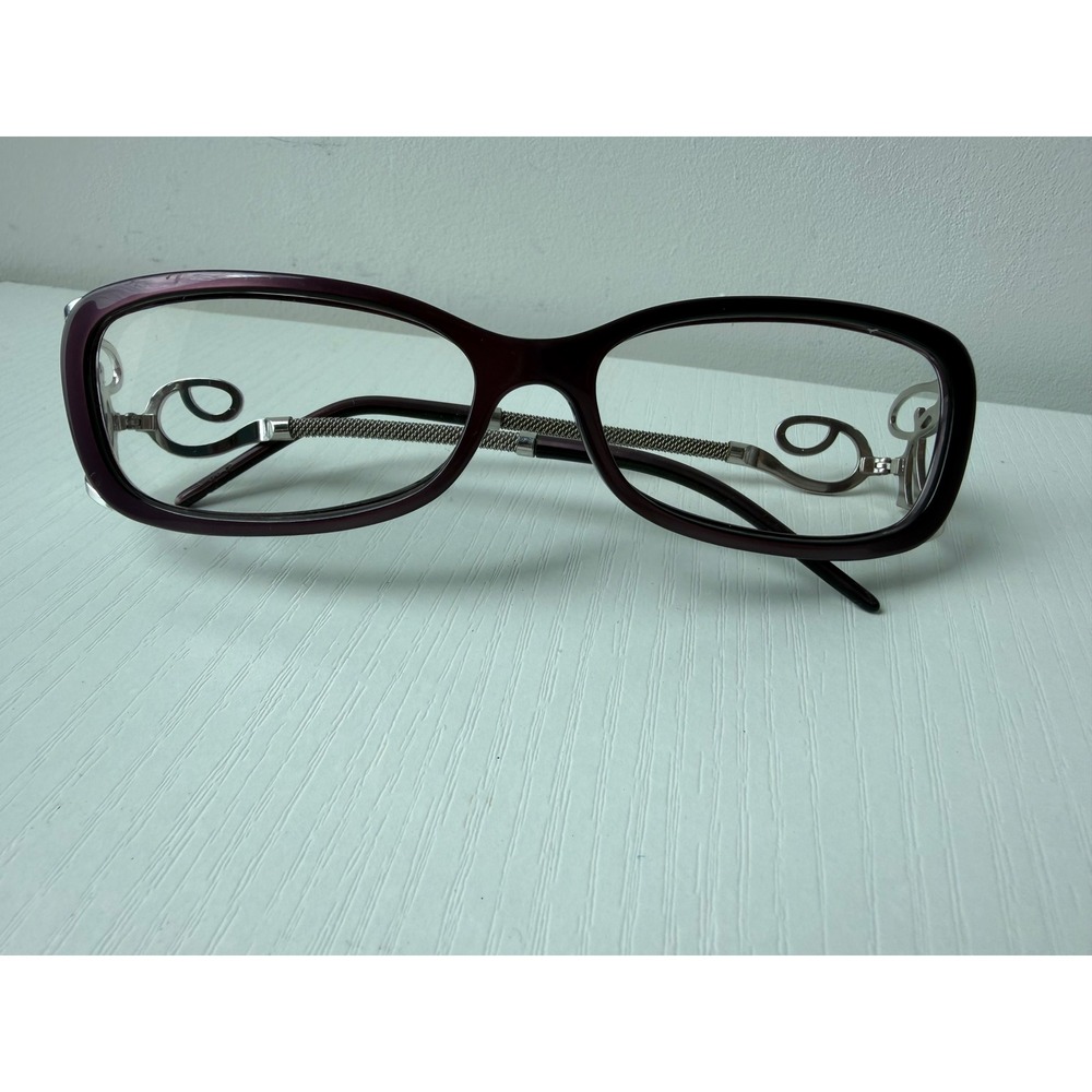 Roberto Cavalli Purple Silver Scroll Eyeglasses Optical Frames Y2K Italy